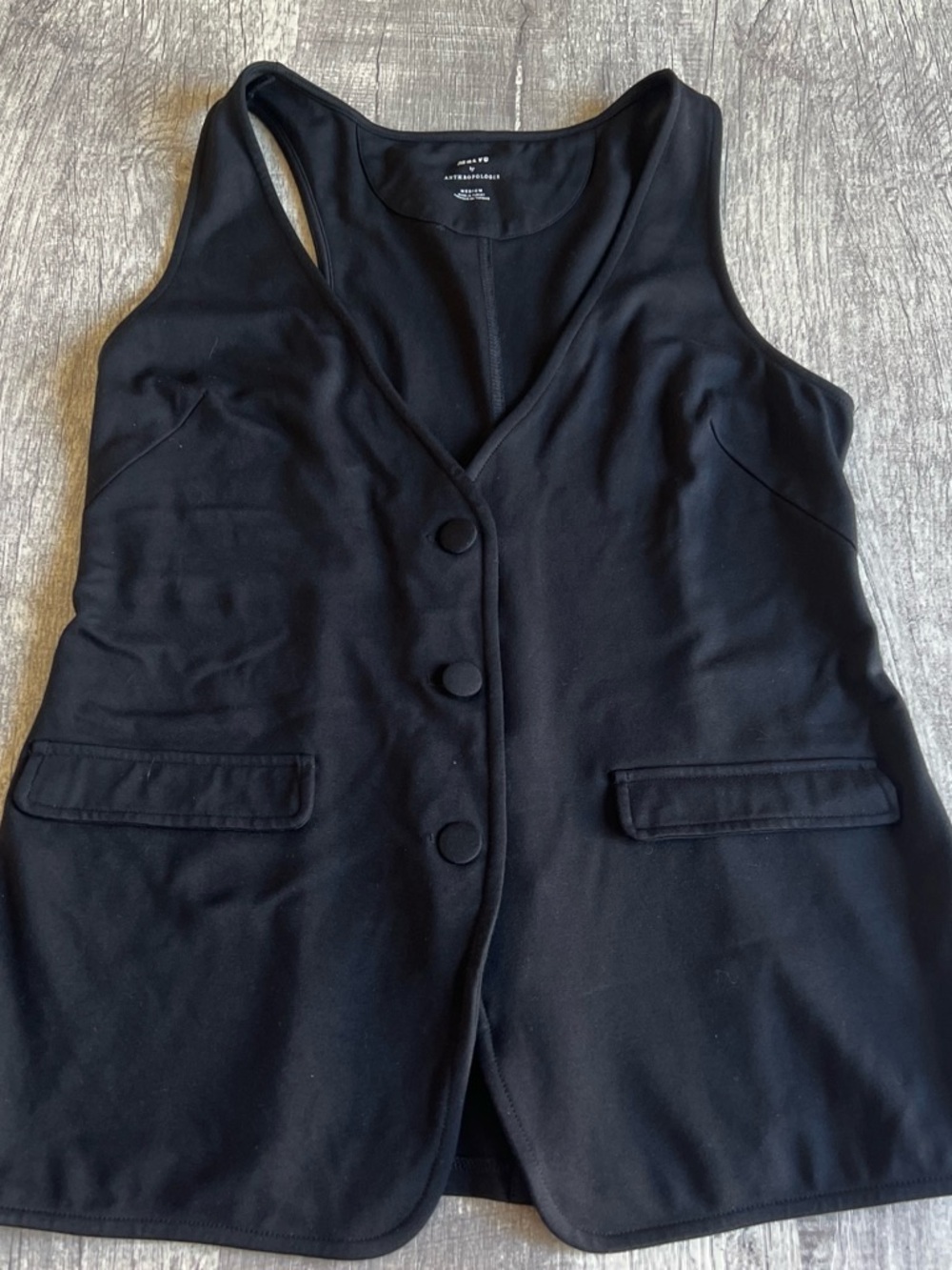Madewell Black Button-Front Vest